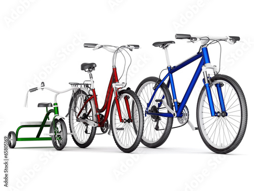 Illustration: men's, women's and children's bikes men's, women's and children's bikes