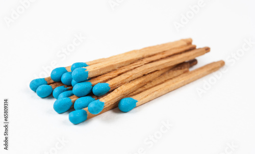 Photo: Pile of Blue Matchsticks Pile of Blue Matchsticks