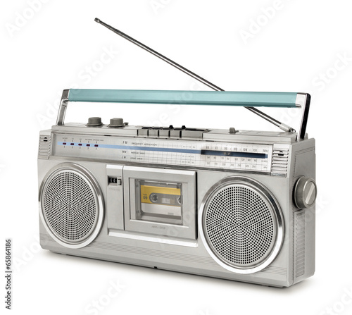 Photo: Eighties vintage radio cassette player Eighties vintage radio cassette player