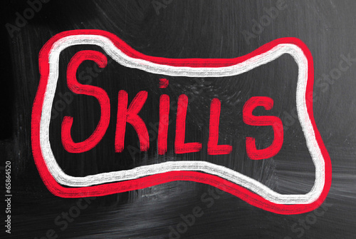 Photo: skills handwritten with chalk on a blackboard skills handwritten with chalk on a blackboard