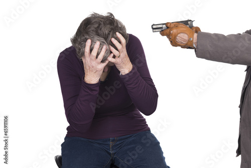Photo: elderly woman under attack elderly woman under attack