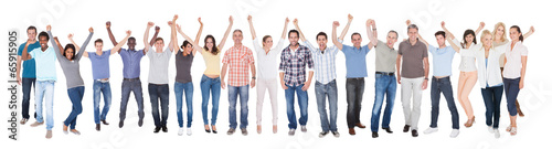 Photo: Diverse People In Casuals Celebrating Success Diverse People In Casuals Celebrating Success