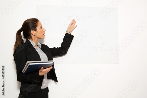 Photo: Business dressed woman, holding presentation. Business dressed woman, holding presentation.