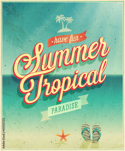 Vector: Tropical paradise poster. Tropical paradise poster.