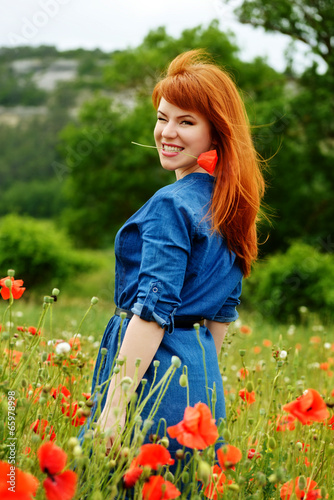 Photo: happy girl in field happy girl in field
