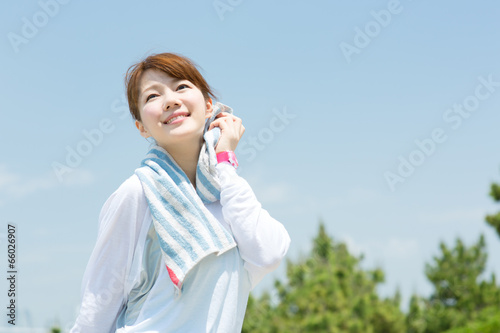 Photo: 運動後の女性 運動後の女性