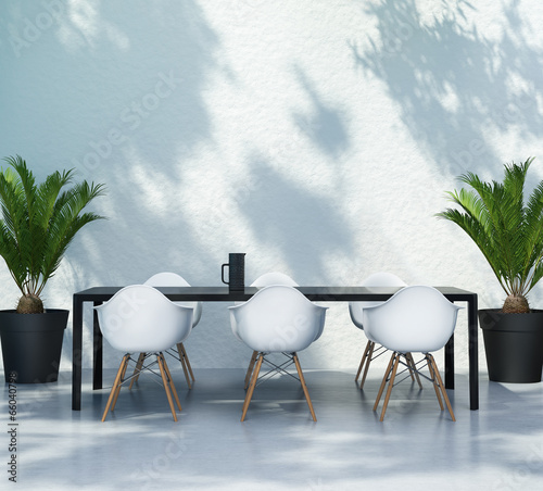 Illustration: Contemporary elegant mediterranean dining table Contemporary elegant mediterranean dining table