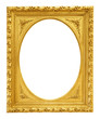 Gold vintage frame isolated on white background