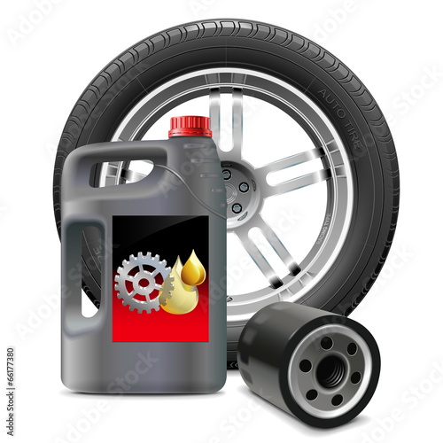 Vector: Vector Engine Oil with Oil Filter and Tire Vector Engine Oil with Oil Filter and Tire
