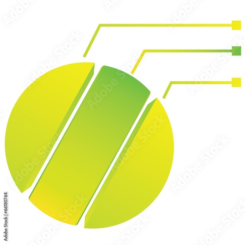 Vector: green circle diagram, process template green circle diagram, process template