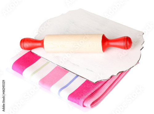 Photo: Rolling pin isolated on white Rolling pin isolated on white