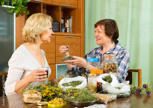 Photo: Two seniore women with herbs Two seniore women with herbs