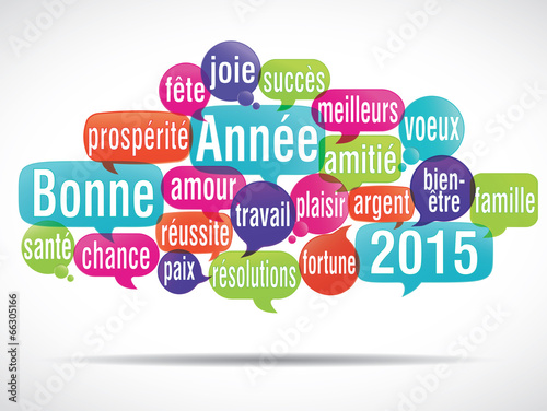nuage de mots bulles : bonne année 2015 (cs5)