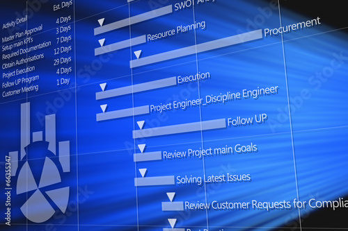 Photo: Project plan detail on digital display Project plan detail on digital display