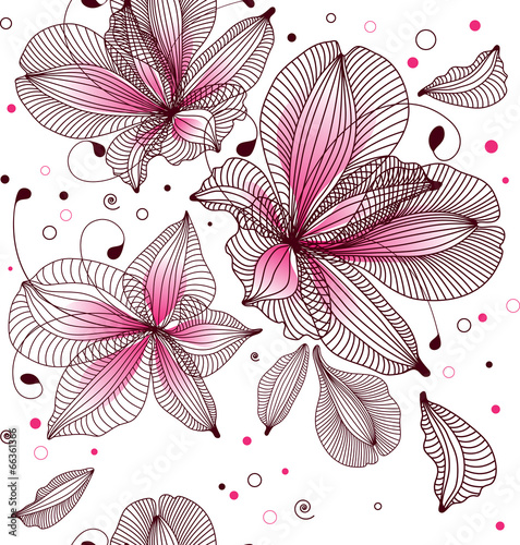  seamless floral background, vector illustration