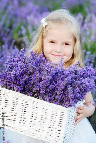 Photo: girl with lavender girl with lavender