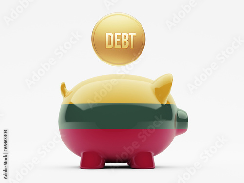 Illustration: Lithuania Debt Concept Lithuania Debt Concept