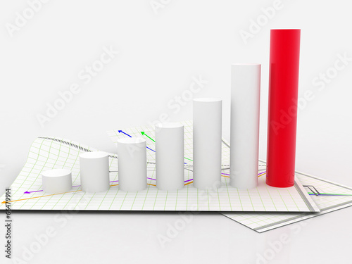 Illustration: Business graph with chart Business graph with chart
