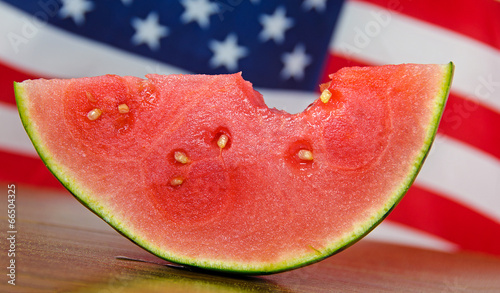 Photo: watermelon with flag background watermelon with flag background