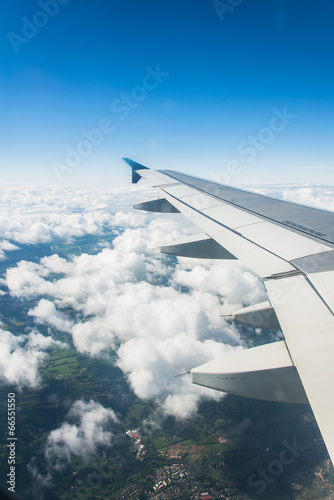 Photo: Airplane wing out of window Airplane wing out of window