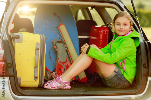 Photo: Summer holiday - girl ready for the travel Summer holiday - girl ready for the travel