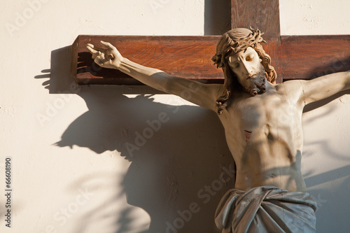 Photo: Jeusus on the cross in vestibule of church in Vienna Jeusus on the cross in vestibule of church in Vienna