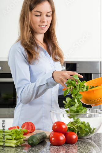 Photo: Preparing healthy salad Preparing healthy salad