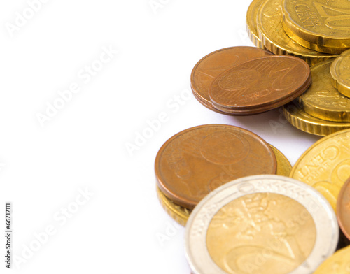 Photo: coins isolated on white coins isolated on white