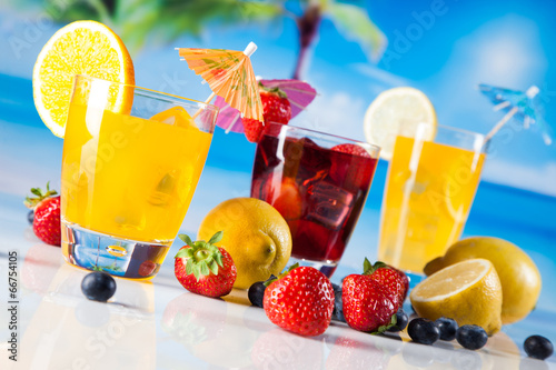 Photo: Tropical drinks on beach Tropical drinks on beach