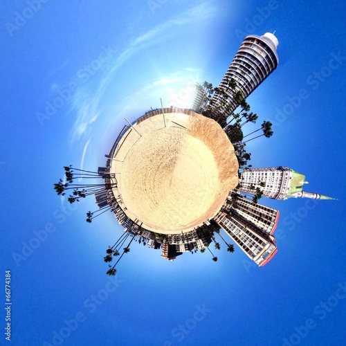 Instant Collection: abstract globe with modern buildings in circular shape abstract globe with modern buildings in circular shape