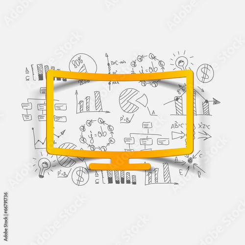 Vector: Drawing business formulas: monitor Drawing business formulas: monitor