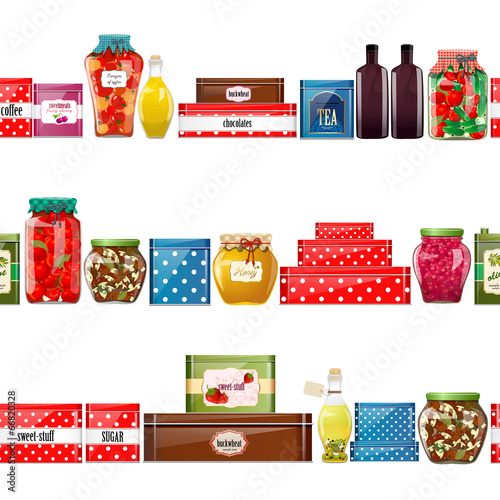 Vector: seamless border with preserve food seamless border with preserve food