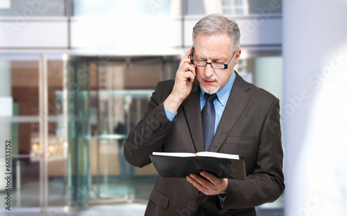 Photo: Senior businessman at the phone Senior businessman at the phone