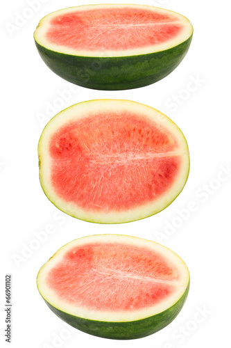 Photo: Set of watermelon on white background Set of watermelon on white background