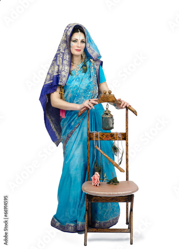Photo: Artist with her made Chair that grants wishes Artist with her made Chair that grants wishes