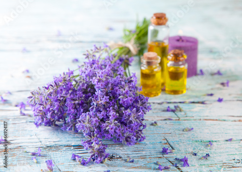 Photo: Fresh lavender on wood Fresh lavender on wood