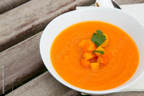 Photo: A plate of carrot soup A plate of carrot soup