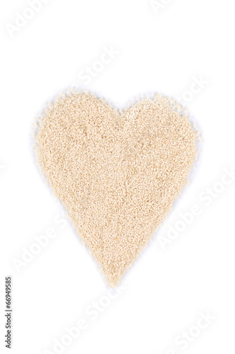 Photo: Heart shape from sesame seeds. Heart shape from sesame seeds.