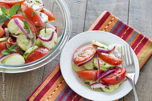 Photo: Classic summer tomato and cucumber salad Classic summer tomato and cucumber salad