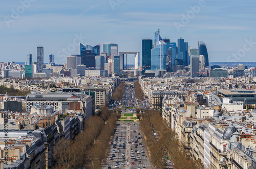 Photo: La Defense business area, La Grande Armee avenue. La Defense business area, La Grande Armee avenue.