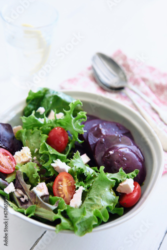 Photo: Fresh green healthy organic salad with beetroot Fresh green healthy organic salad with beetroot