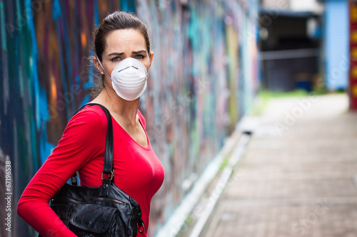 Photo: Unhappy woman wearing face mask Unhappy woman wearing face mask