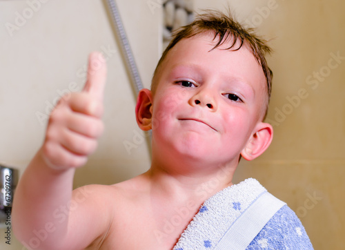 Photo: Handsome little boy with a big happy smile Handsome little boy with a big happy smile