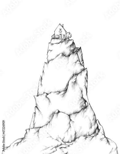 Illustration: Beschwerlicher Weg zum Eigenheim Beschwerlicher Weg zum Eigenheim