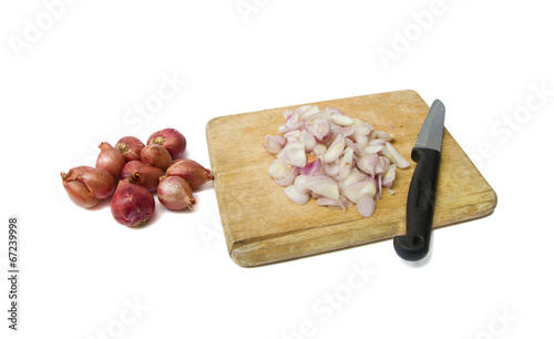Photo: red onion on white background red onion on white background