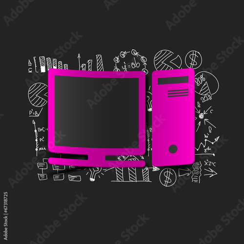 Vector: Drawing business formulas: computer Drawing business formulas: computer
