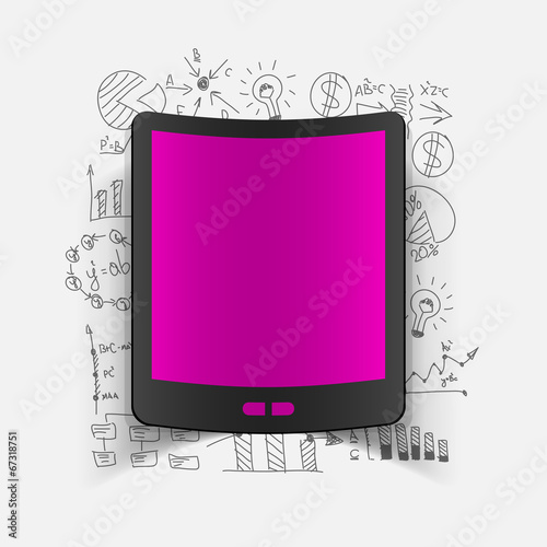Vector: Drawing business formulas: tablet Drawing business formulas: tablet