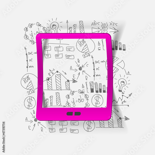 Vector: Drawing business formulas: tablet Drawing business formulas: tablet