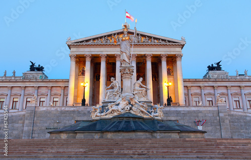 Photo: Austrian Parliament in Vienna at sunrise Austrian Parliament in Vienna at sunrise