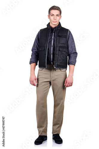 Photo: Man in fashion look isolated on white Man in fashion look isolated on white